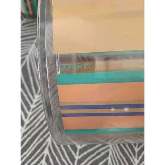 STOTTER MODERN VINTAGE MCM 1970s PRINT Plastic Pitcher Ice Bucket Cups 14 pc SET - Picture 9 of 9